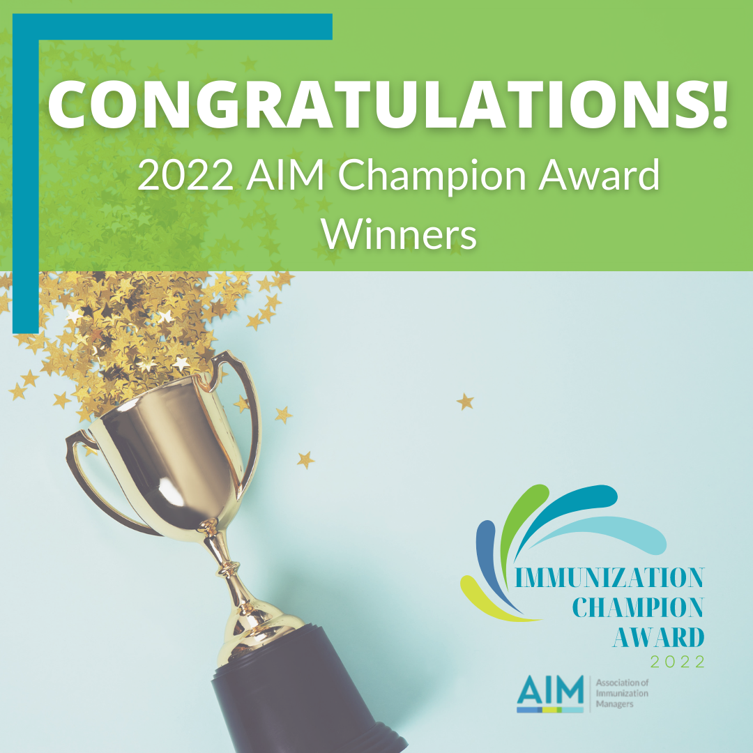 Congratulations 2022 AIM Champion Award Winners