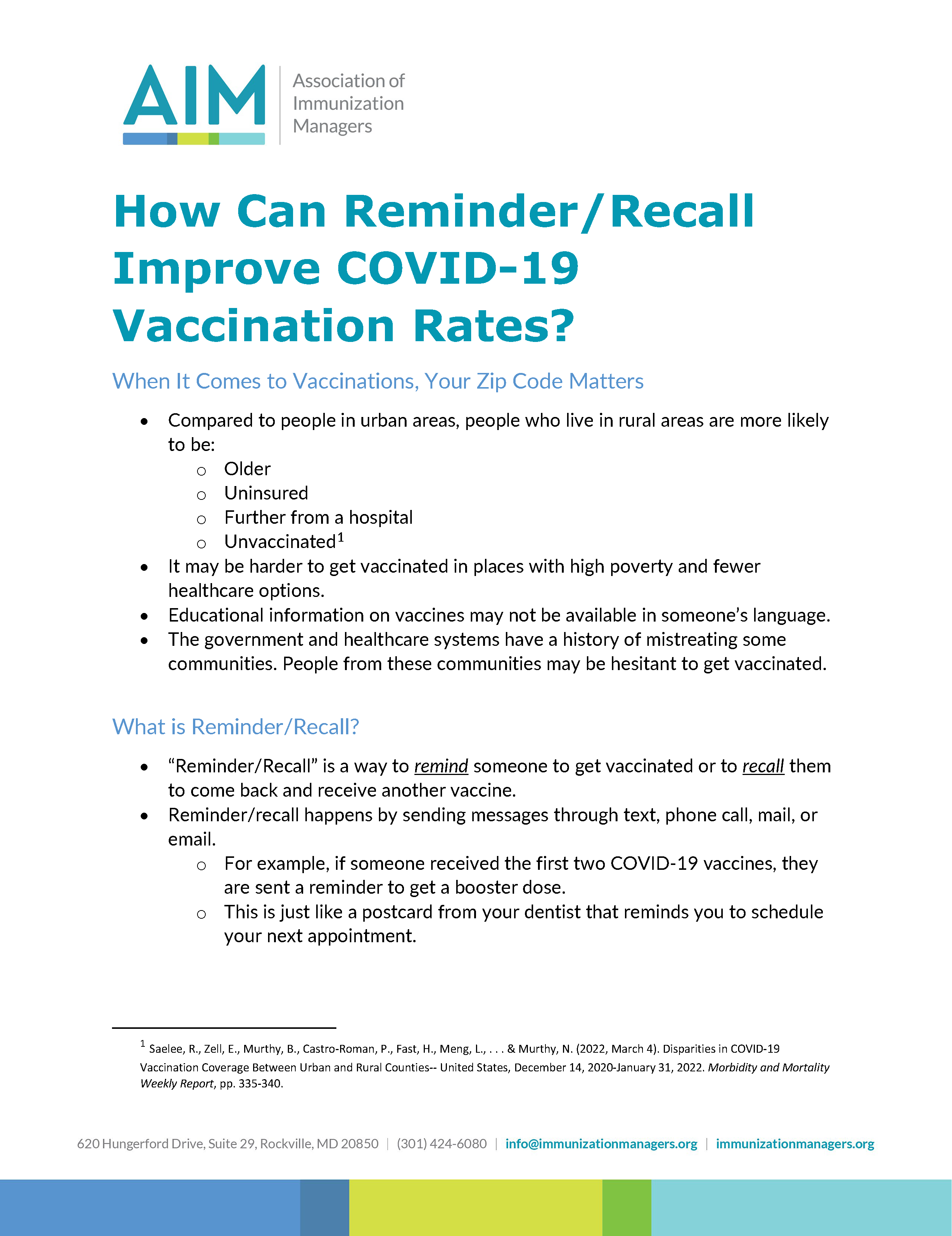How can Reminder / Recall improve covid-19 vaccination rates?