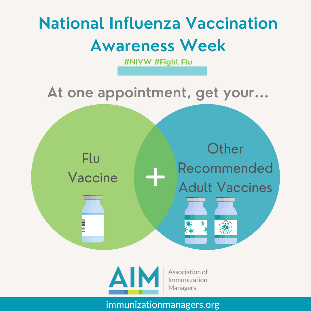 National Influenza Vaccination Awareness week - at one appointment get your flu vaccine and other recommended adult vaccines
