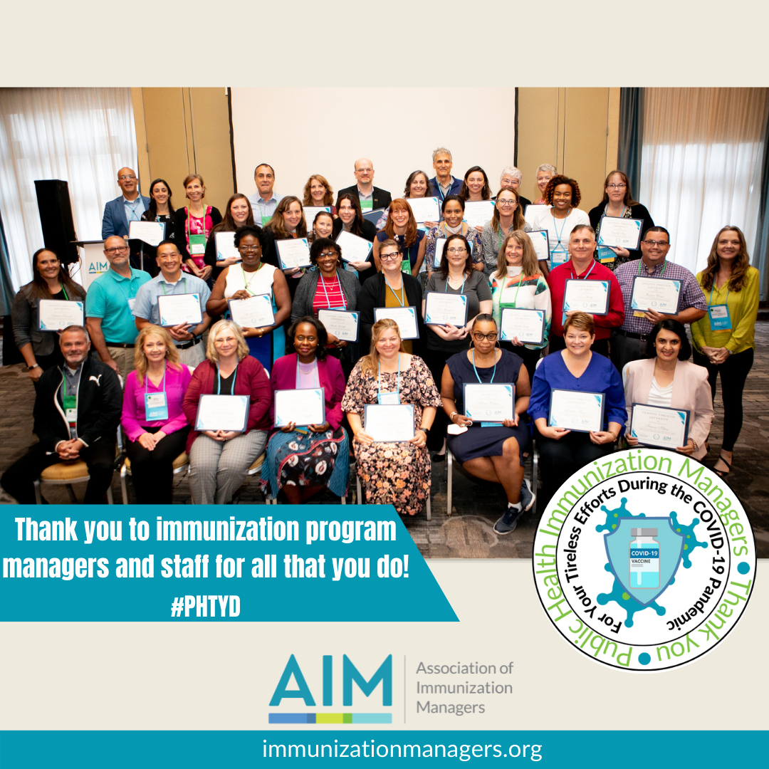 thank you immunization program managers and staff for all that you do
